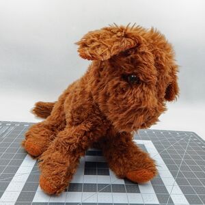 Elka Shaggy Dog Plush Toy Stuffed Animal Reddish Brown 14 Inch Vintage